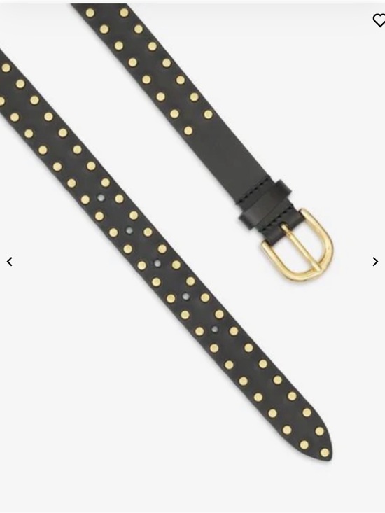 Isabel Marant Black Leather Studded Belt with Gold Buckle - Size 70 main image 4